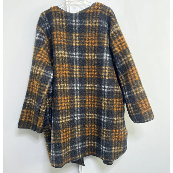 Ava & Viv Brown Cardigan Plaid Open Front Coatigan Size 4XL - Picture 3 of 16